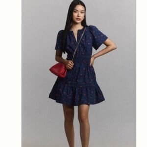 The Somerset Strawberry Printed Mini Dress By Anthropologie Size L! NWT!